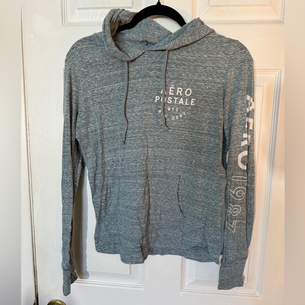 Aeropostale Light Blue Hoodie Sweater
